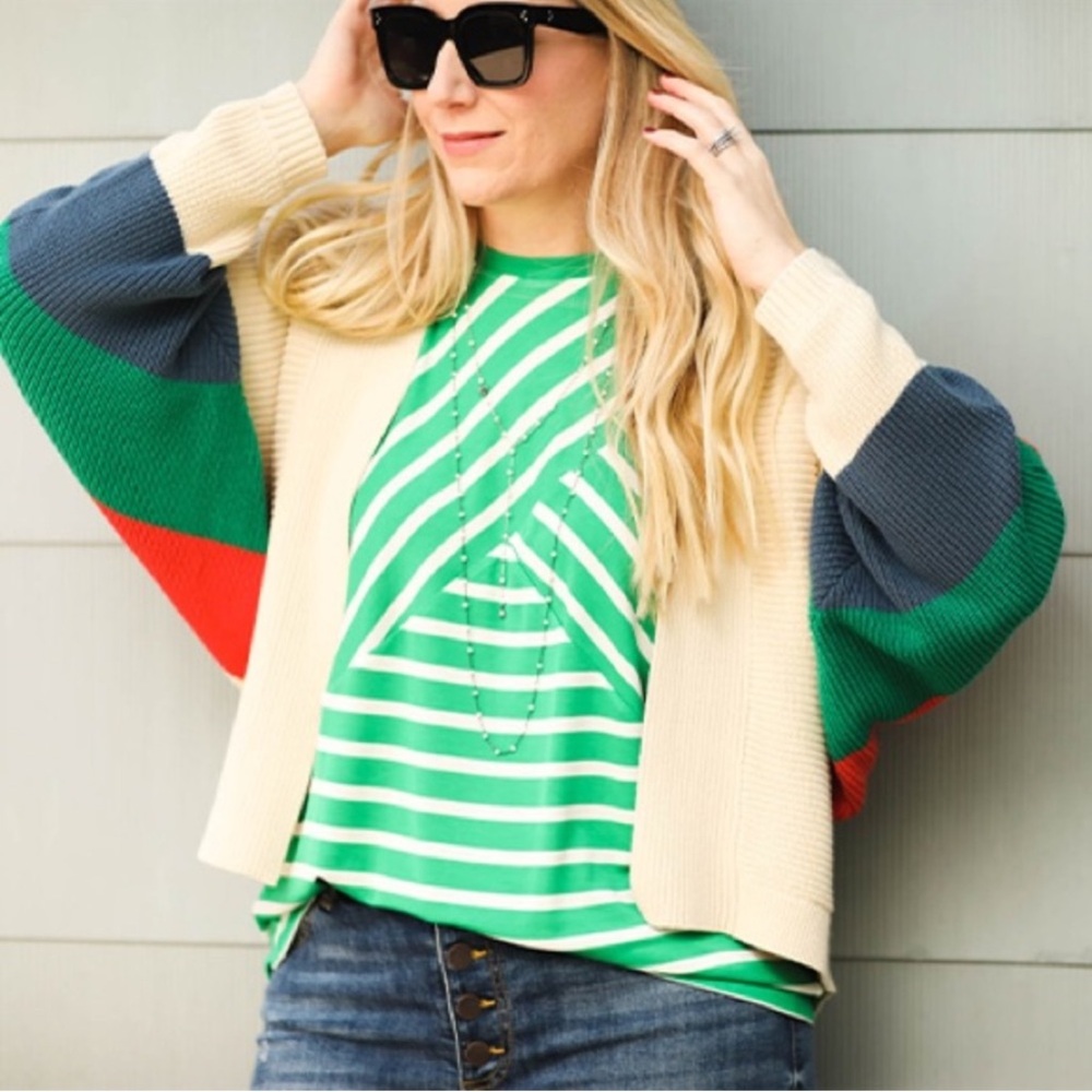 CABI GREEN & WHITE Amelia Tank Top Style #5758